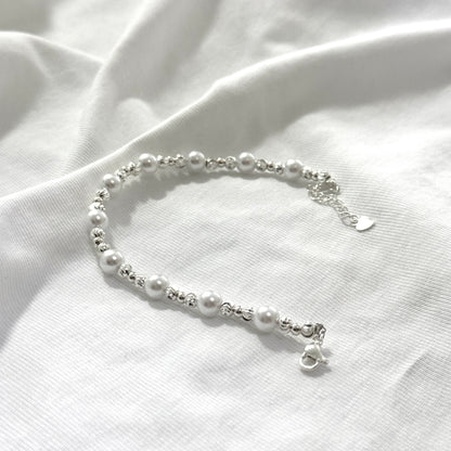 Fancy bracelet | Irregular vintage pearl bracelet| Mothers' Day Gift| Gift for Mom| Luxury silver bracelet|