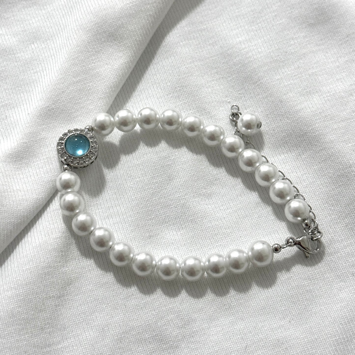 Aquamarine Pearl Bracelet |Adjustable Baroque Freshwater Pearl Bracelet| Exquisite Luxury Accessory | Birthday gift for her| Pearl Bracelet For Women