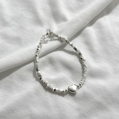 Heart bracelet | Sterling Silver Bracelet | Wedding Gift for her| Adjustable Fancy Bracelet | Birthday gift for her