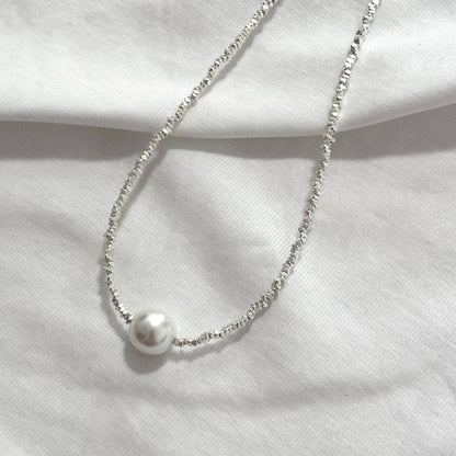 Sterling Silver Heart  Necklace | 925 Sterling Silver Beaded Necklace | Fresh water pearl necklace | Gift for her